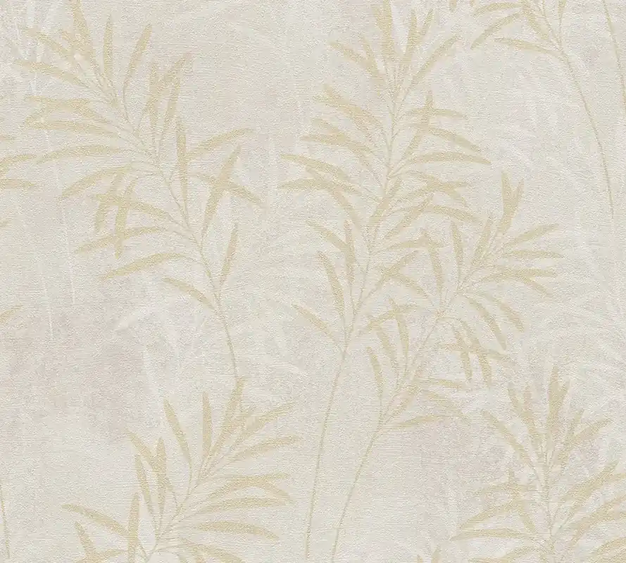 Tapeta 38919-3 Terra AS Creation Tapeta flizelinowa z kwiatowym wzorem palm - krem, szarość, złoto Wyprzedaż