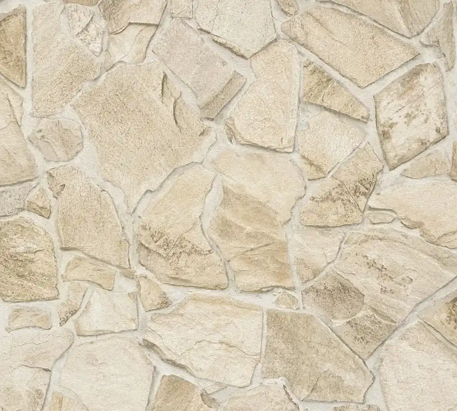 Tapeta 38932-9 Terra AS Creation Tapeta motyw muru z kamienia z efektem 3D - Beżowy, Brązowy Ograniczona ilość