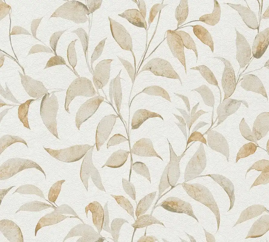 Tapeta 38962-3 Premium Wall 2 AS Creation tapeta w liście, kwiatowe, połyskujące, strukturalne – białe, pomarańczowe Zamów dziś