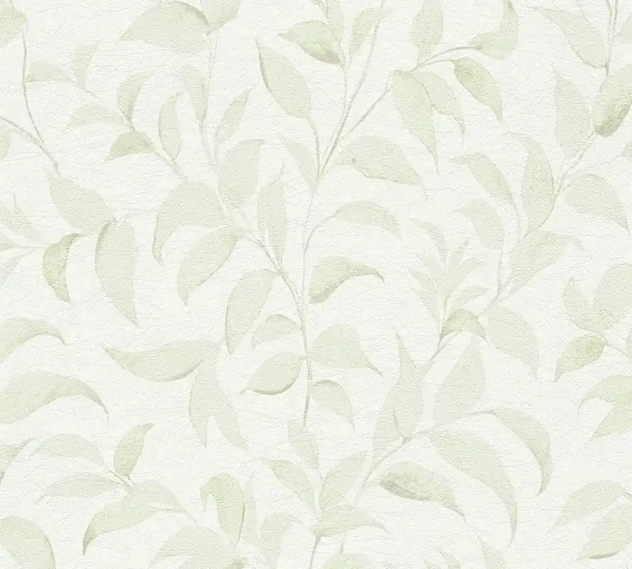 Popularny Tapeta 38962-4 Premium Wall 2 AS Creation tapeta w liście, kwiatowe, połyskujące, strukturalne – białe, zielone