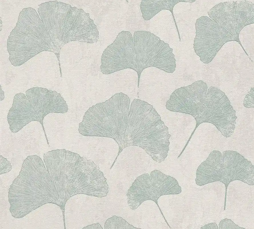 Tapeta 38966-3 Premium Wall 2 AS Creation tapeta w kwiaty w liście matowa struktura – szara, biała, miętowa Tylko do końca tygodnia