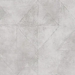 Tylko do końca tygodnia Tapeta 38976-1 Premium Wall 2 AS Creation tapeta z graficznym wzorem trójkątów metaliczna błyszcząca struktura – szara, srebrna