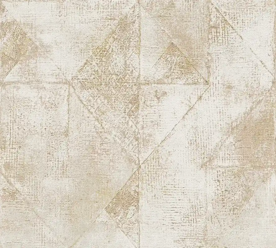Tapeta 38976-5 Premium Wall 2 AS Creation tapeta graficzna metaliczna z wzorem trójkątów błyszcząca faktura – złoto, szarość Nie przegap