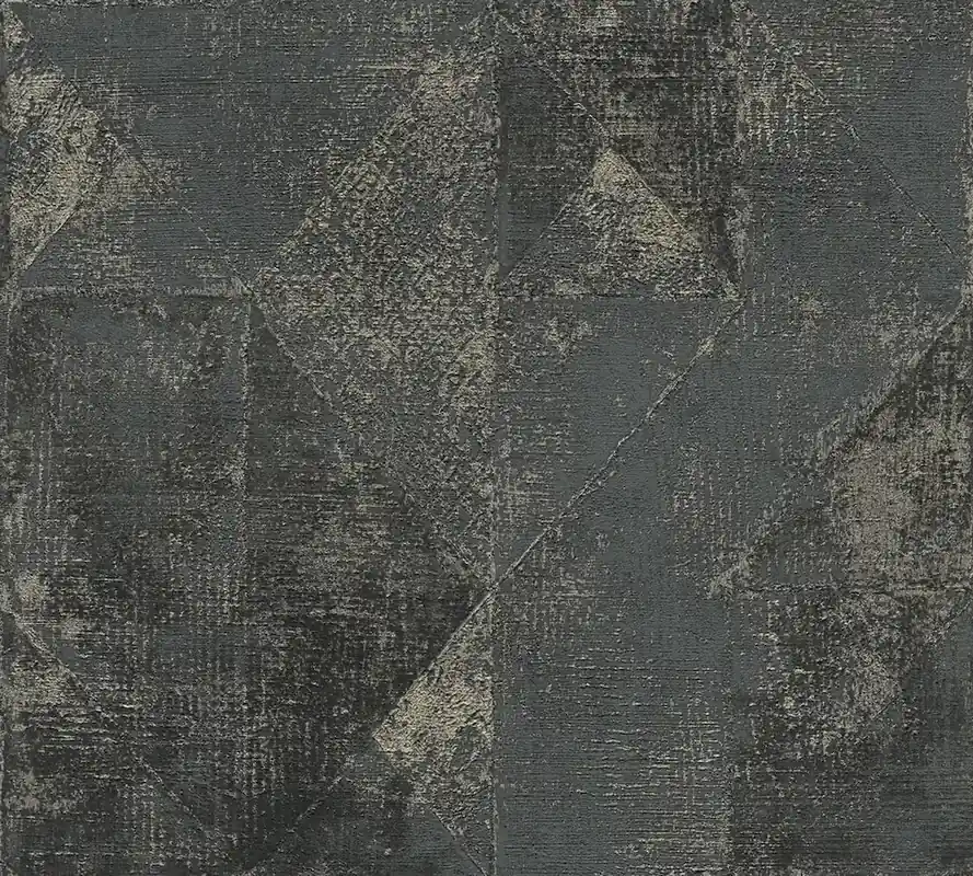 Wybór klientów Tapeta 38976-7 Premium Wall 2 AS Creation tapeta metaliczna z graficznym wzorem trójkątów błyszcząca struktura – czerń, złoto