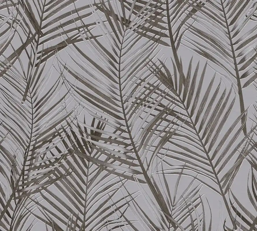 Łatwy zwrot Tapeta 39038-4 Attractive 2 AS Creation Tapeta kwiatowa z palmami w kolorze matowym - szarym, brązowym