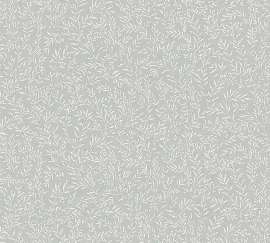 Tapeta 39073-4 Maison Charme AS Creation Tapeta wzór roślinny gałązki i liście w stylu rustykalnym - szaro-biała Nowość