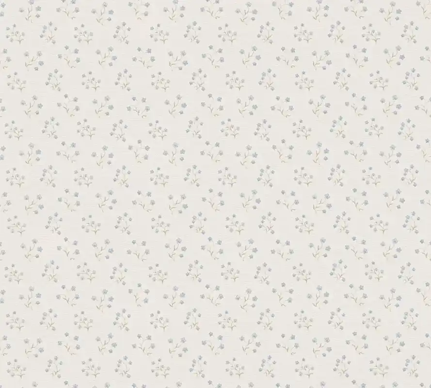 Tapeta 39074-2 Maison Charme AS Creation Tapeta z wzorem kwiatowym w stylu wiejskim - kremowa, niebieska, szara Super okazja