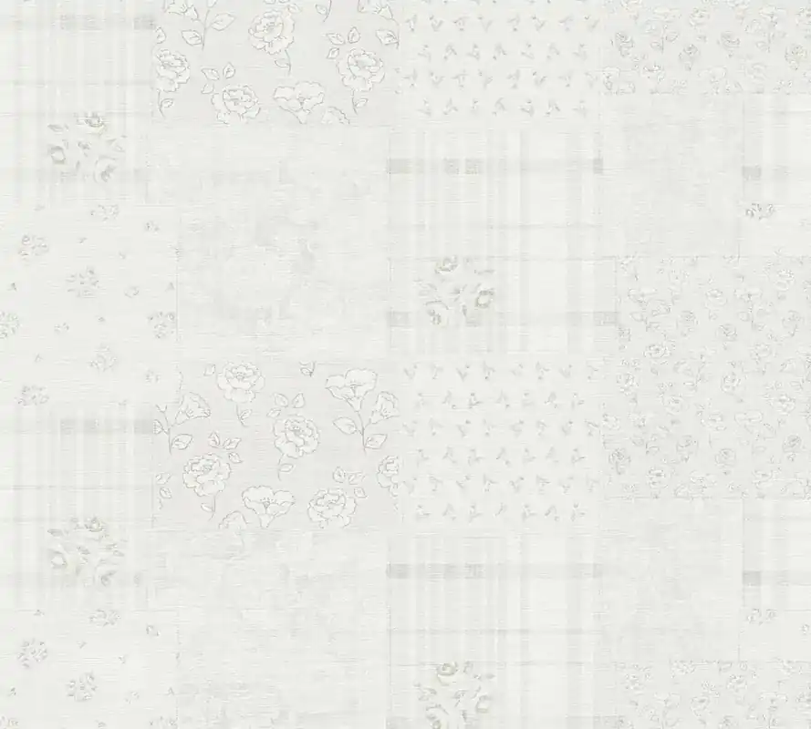 Tapeta 39066-2 Maison Charme AS Creation Tapeta flizelinowa kwiatowy wzór w wiejskim stylu - szaro-biała Szybka dostawa