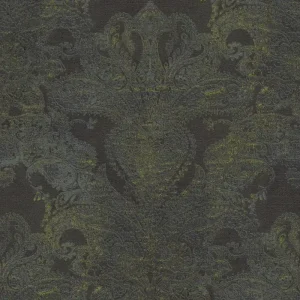 Dostępne od ręki Tapeta 39119-5 Metropolitan Stories. Travel Stories AS Creation Tapeta flizelinowa w stylu barokowym z ornamentami - czarny, niebieski, żółty