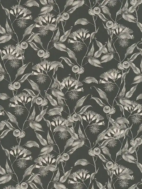 Tylko dziś Tapeta 39430-2 A.S. Creation Drawn Into Nature nowoczesna tapeta kwiatowa z liśćmi i kwiatami strukturalna matowa – czarna, biała, szara