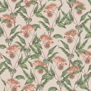 Dostępne od ręki Tapeta 39430-3 A.S. Creation Drawn Into Nature nowoczesna tapeta w stylu kwiatowym z liśćmi i kwiatami strukturalny mat – beż, zieleń, czerwień