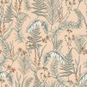 Bezpieczne zakupy Tapeta 39434-2 A.S. Creation Drawn Into Nature nowoczesna tapeta kwiatowa z kwiatami i liśćmi o strukturze – róż, beż, biel
