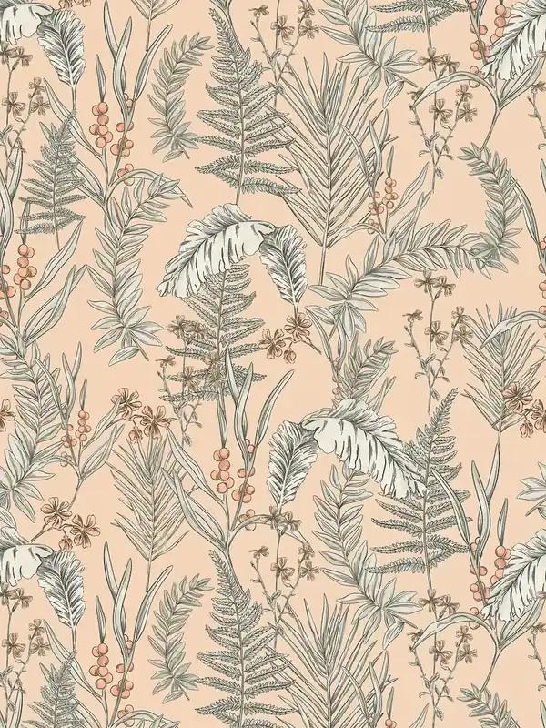 Bezpieczne zakupy Tapeta 39434-2 A.S. Creation Drawn Into Nature nowoczesna tapeta kwiatowa z kwiatami i liśćmi o strukturze – róż, beż, biel
