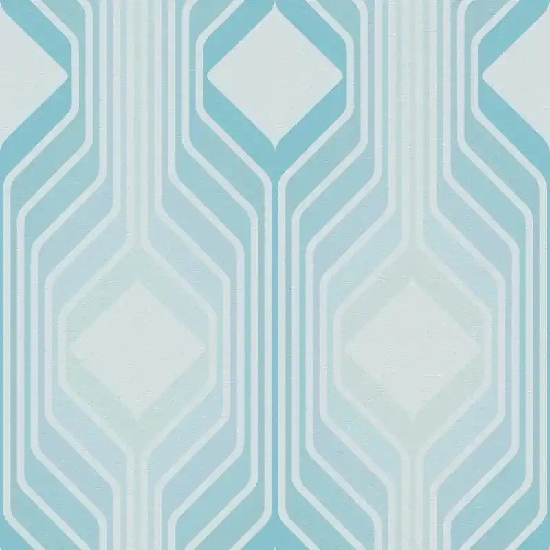 Nowość Tapeta 39532-1 A.S. Creation Retro Chic wzór diamentowy na tapecie retro włókninowej – niebieski, jasnoniebieski, turkusowy