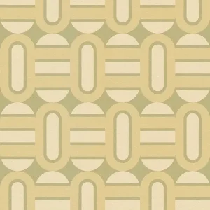 Wyprzedaż Tapeta 39536-1 A.S. Creation Retro Chic tapeta flizelinowa w stylu retro z wzorem owali i pasów – zielona, kremowa