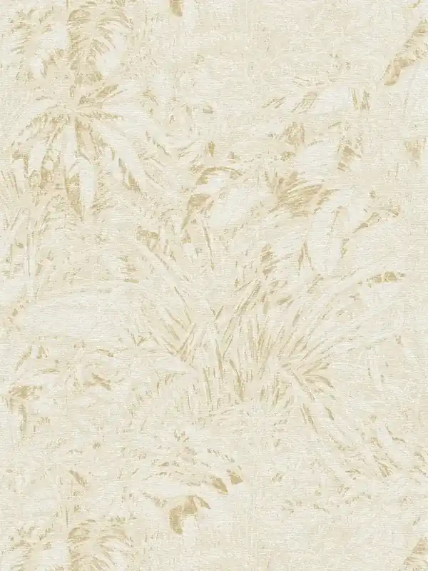 Niska cena Tapeta 39560-1 A.S. Creation Smart Surfaces tapeta jungle w stonowanych kolorach z motywem liści – beż, biel, złoto
