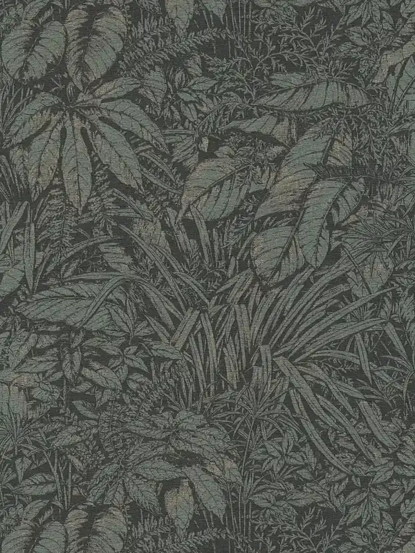 Popularny Tapeta 39560-4 A.S. Creation Smart Surfaces tapeta jungle lekko strukturowana – zielona, czarna, srebrna