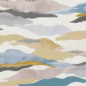 Bezpieczne zakupy Tapeta 39699-1 A.S. Creation PintWalls II tapeta na flizelinie z graficznym wzorem chmur falowych – niebieski, różowy, beżowy