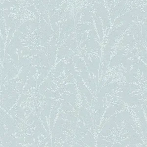 Wyprzedaż Tapeta 39766-4 A.S. Creation Pure Elegance tapeta na flizelinie z błyszczącym wzorem kwiatowym i roślinnym na powierzchni tekstylnej – jasnoniebieski, biały