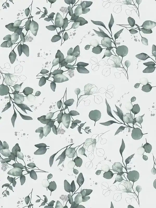 Tapeta 39768-2 A.S. Creation Pure Elegance gładka tapeta na flizelinie z eleganckim motywem kwiatowym – biel, zieleń, srebro Taniej