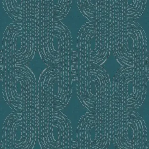 Hit cenowy Tapeta 39937-3 A.S. Creation French Affair tapeta na flizelinie z abstrakcyjnym graficznym wzorem retro – niebieski, zielony, beżowy