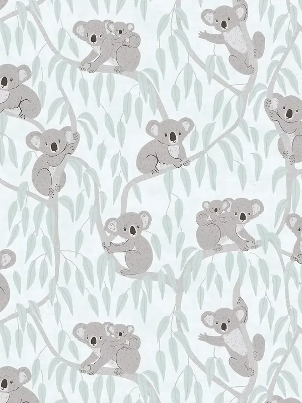 Tapeta 77134-2 A.S. Creation Lilly & Luis tapeta do pokoju dziecięcego jungle na flizelinie z koalami i eukaliptusem - uroczy wzór dla małych miłośników zwierząt - brązowy, szary, zielony Zamów teraz
