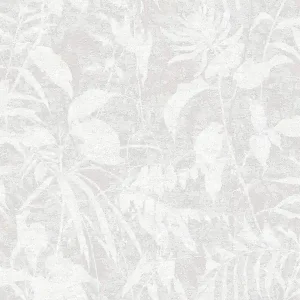 Do wyczerpania zapasów Tapeta 78203-3 A.S. Creation Metropolitan Stories. Hot Spots naturalna tapeta na flizelinie z motywem liści kwiatowych i lekką strukturą – biała, szara, metaliczna