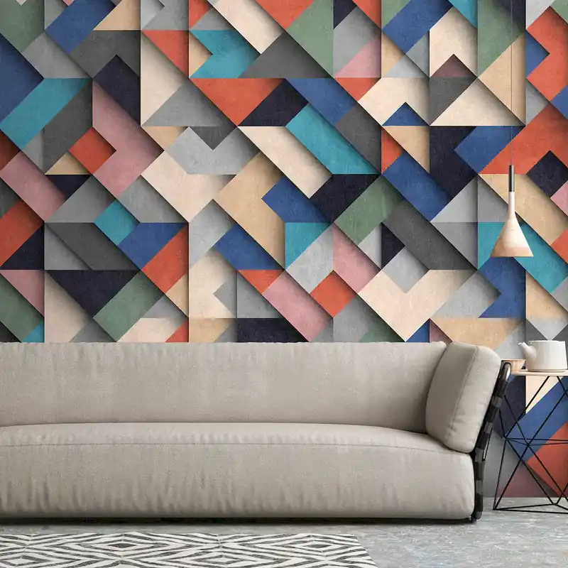 Tapeta mural panel 38287-1 The Wall AS Creation tapeta z motywem 3d i geometrycznymi blokami Promocja