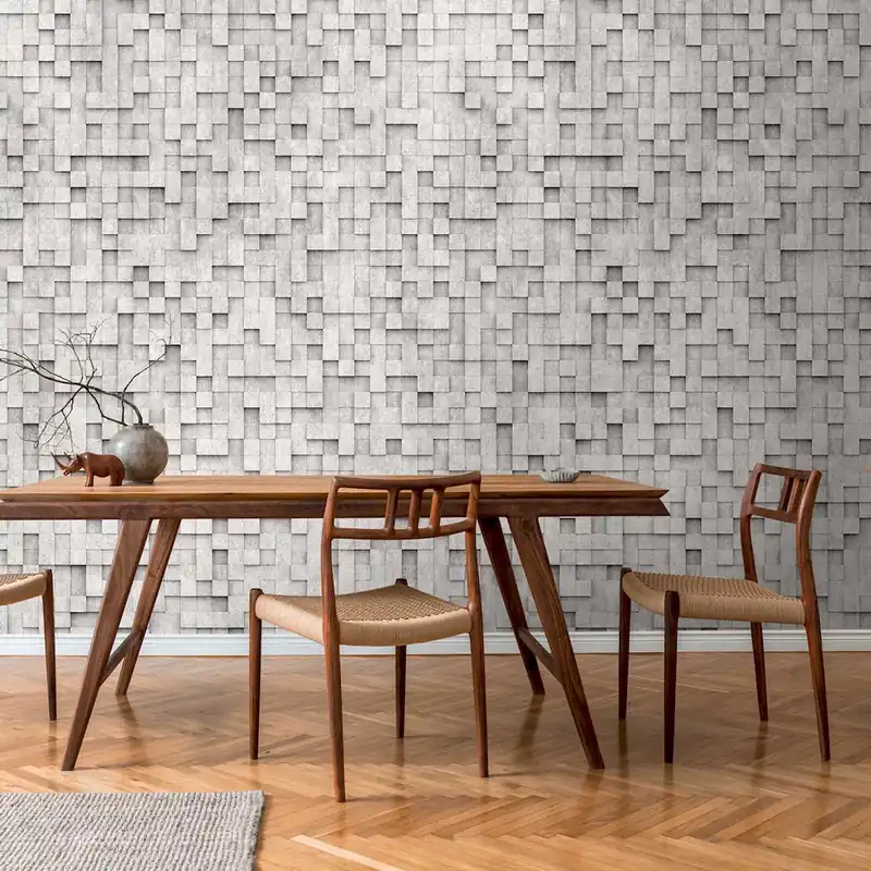 Tapeta mural panel 39843-1 A.S. Creation THE WALL III graficzna tapeta 3d na flizelinie z mozaiką betonową i powtarzającym się wzorem – szara Oferta limitowana