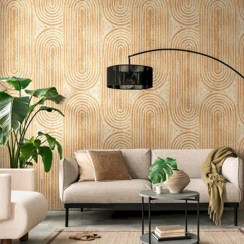 Najlepsza cena Tapeta mural panel 39868-1 A.S. Creation THE WALL III tapeta retro z lat 70. na flizelinie z geometrycznym wzorem i powtarzającym się wzorem – pomarańczowy, beżowy