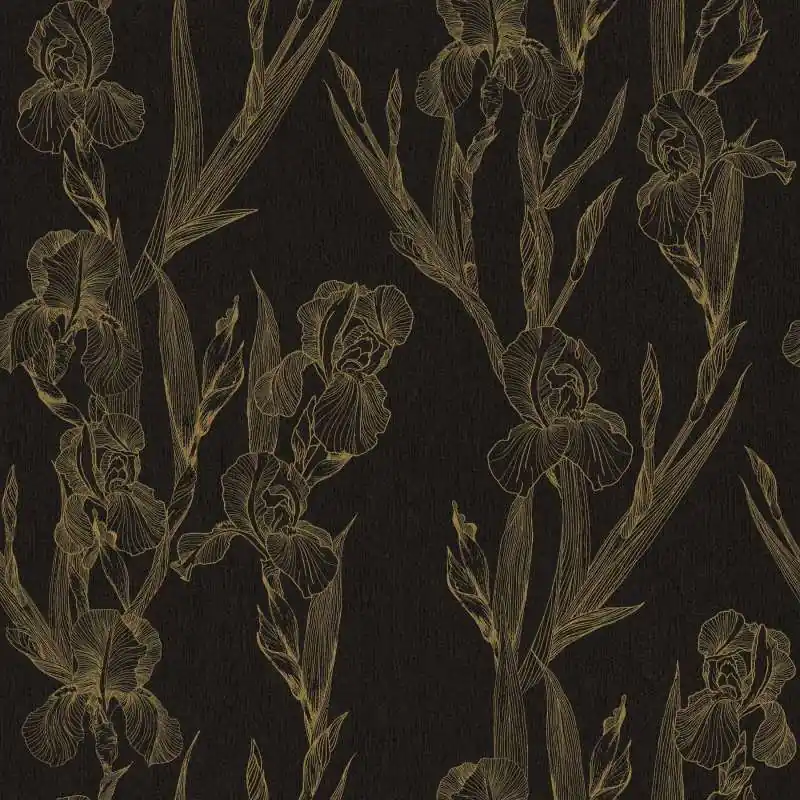 Tapeta 37526-3 Daniel Hechter 6 AS Creation tapeta z kwiatowym wzorem i kwiatami w stylu rysunkowym – czarny, żółty Hit sprzedaży