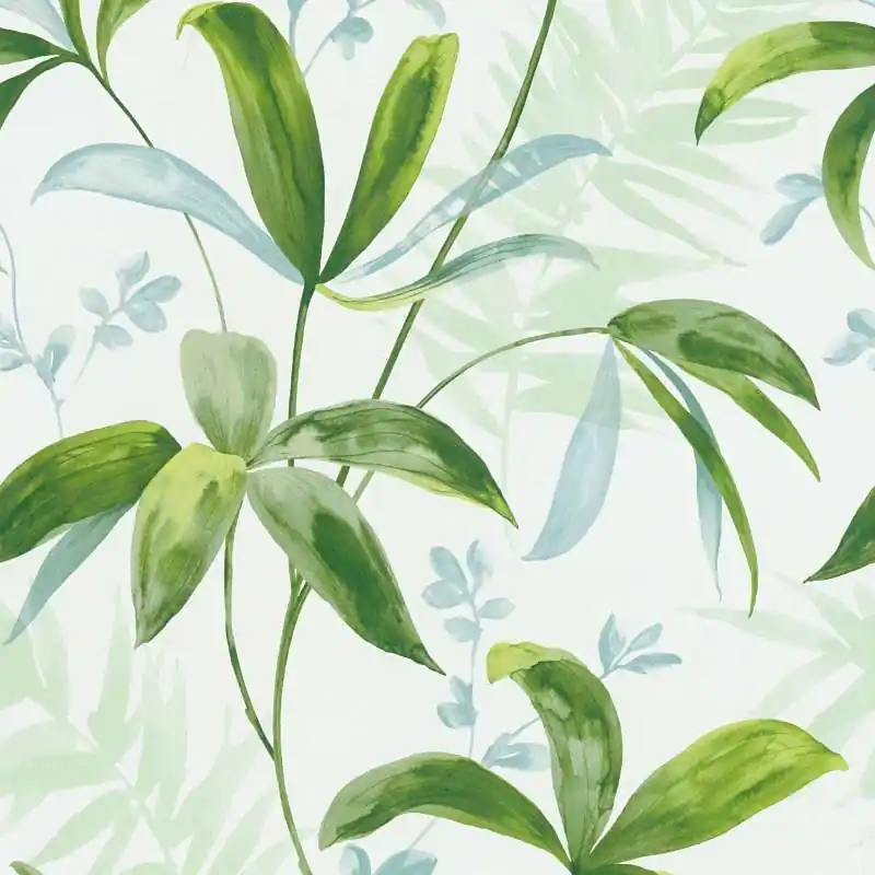 Tapeta 37704-1 Jungle Chic AS Creation flizelinowa zielone liście w akwarelowym stylu – zieleń, biel Bezpieczne zakupy