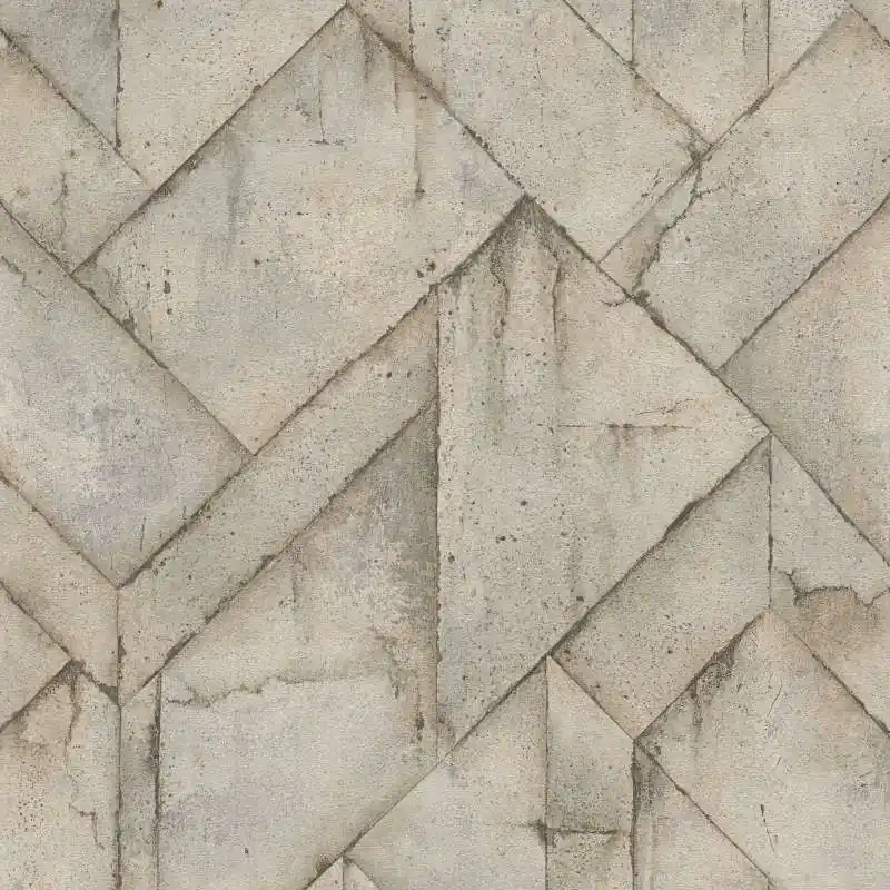 Nie przegap Tapeta 37741-4 Industrial AS Creation imitująca beton w stylu rustykalnym i geometrycznym - beż, brąz, rozmiar