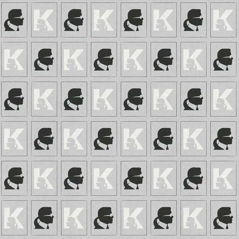 Nowy Tapeta 37842-4 Karl Lagerfeld AS Creation flizelinowa karl lagerfeld symbole - metaliczny, czarny