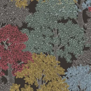 Nowy Tapeta 37753-2 Floral Impression AS Creation motyw lasu w stylu rysunkowym – brązowa, czarna, żółta
