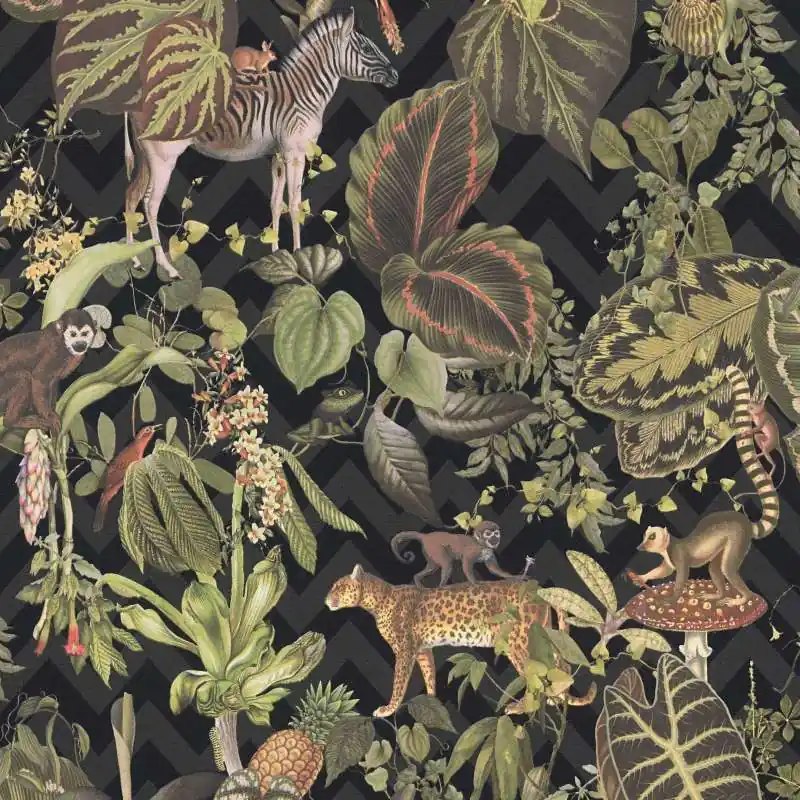 Cena promocyjna Tapeta 37990-1 Michalsky 4 Change is good AS Creation designerska tapeta michalsky jungle leaves & animals – kolorowa, czarna