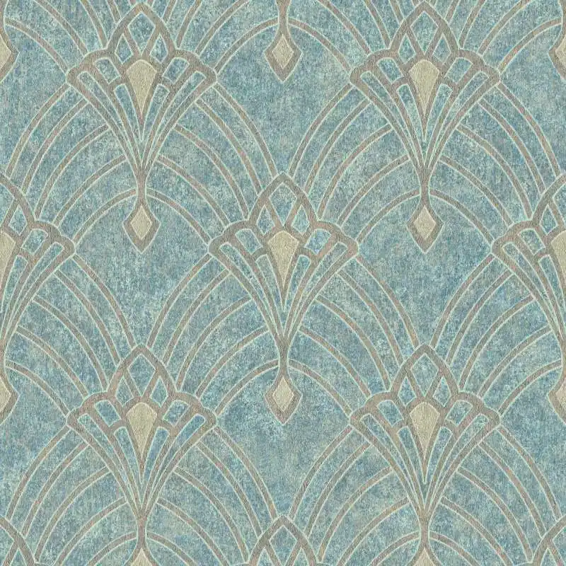 Tapeta 38094-2 Mata Hari AS Creation zielona art deco z metalicznym wzorem i efektem tekstury Kup online