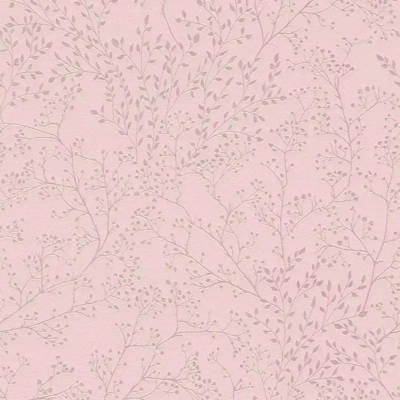 Łatwy zwrot Tapeta 38100-2 Trendwall 2 AS Creation monochromatyczna różowa z wzorem liści, połyskiem i efektem tekstury