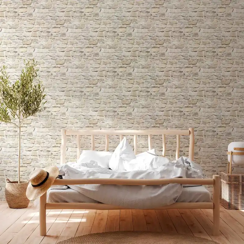 Tapeta 36370-3 IL DECORO AS Creation ściana z kamieniem w stylu wiejskim - beż, żółty Oferta czasowa