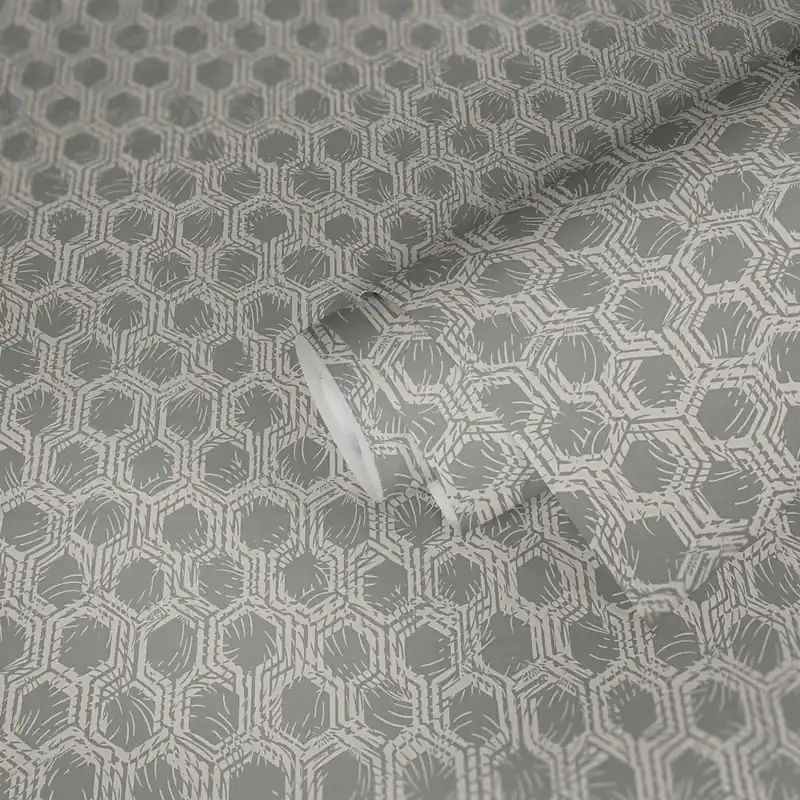 Tapeta 33327-2 Alpha AS Creation w geometryczny wzór w metalicznych kolorach - beż, metaliczny Ograniczona ilość