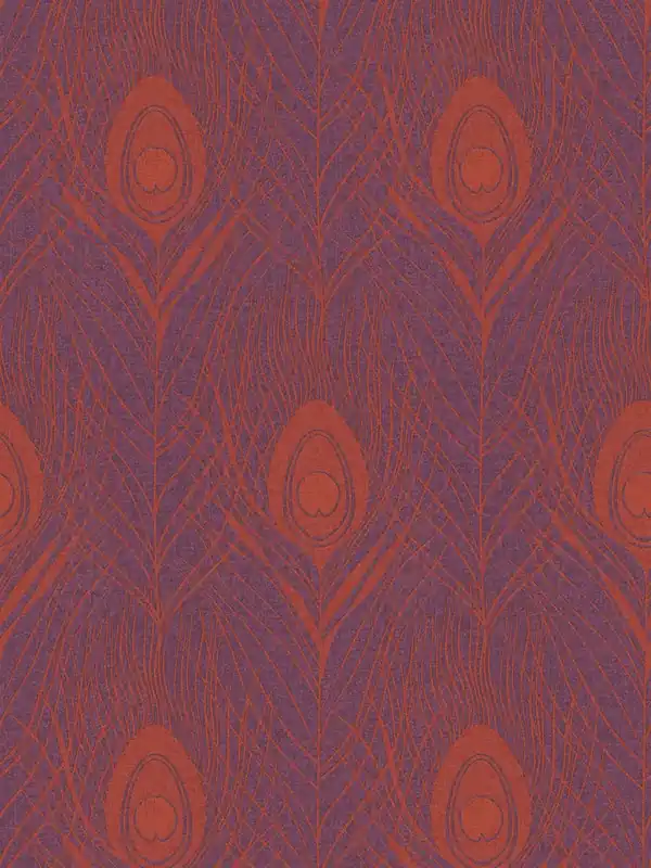 Tapeta 36971-5 Absolutly Chic AS Creation flizelinowa w kolorze amarantowym z pawimi piórami - czerwień, fiolet, złoto Dostępne od ręki