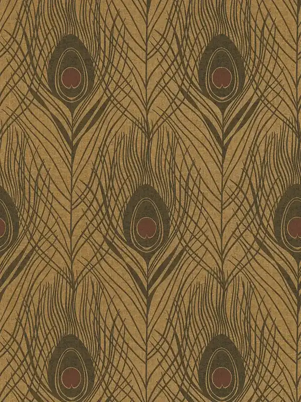 Tapeta 36971-8 Absolutly Chic AS Creation złota flizelinowa z pawimi piórami - czerń, złoto, brąz Hit sprzedaży