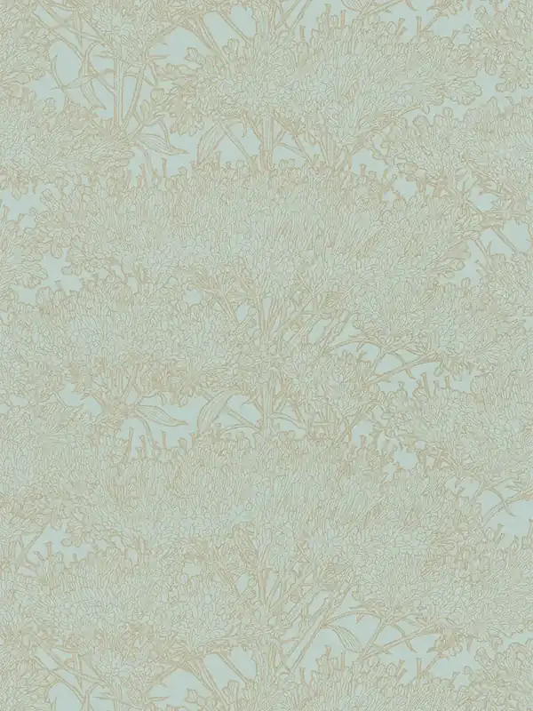 Tapeta 36972-2 Absolutly Chic AS Creation w kwiaty jasnozielona ze złotymi konturami - niebieski, zielony, złoty Ostatnie sztuki