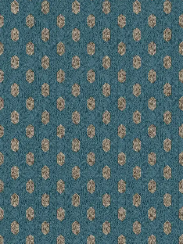 Tapeta 36973-4 Absolutly Chic AS Creation niebieska z geometrycznym wzorem i złote detale - niebieski, brązowy, bei Zamów dziś