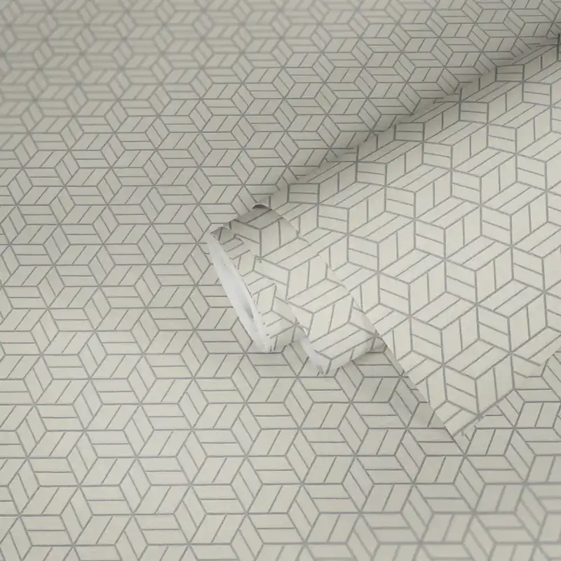 Tapeta 36920-3 Metroplitan Stories AS Creation z geometrycznym wzorem i efektem brokatu - srebrna, szara, biała Wysoka jakość