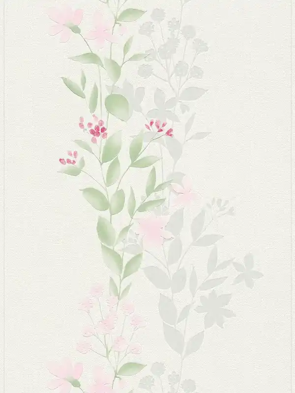 Oferta Tapeta 37266-1 Blooming AS Creation motyw kwiatowy z efektem akwareli - szary, zielony, różowy