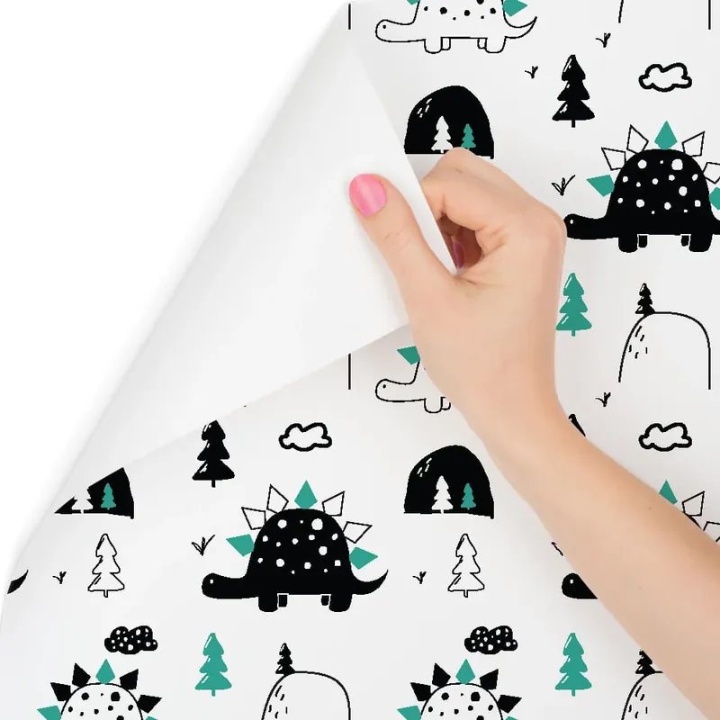 Tapeta Do Pokoju Dziecka Dinozaury, Drzewa, Chmury Zniżka