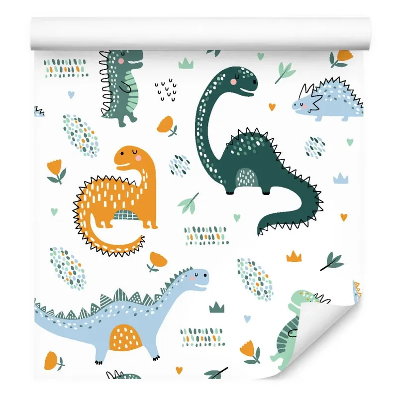 Oferta czasowa Tapeta Do Pokoju Dziecka Dinozaury, Liście, Kwiaty