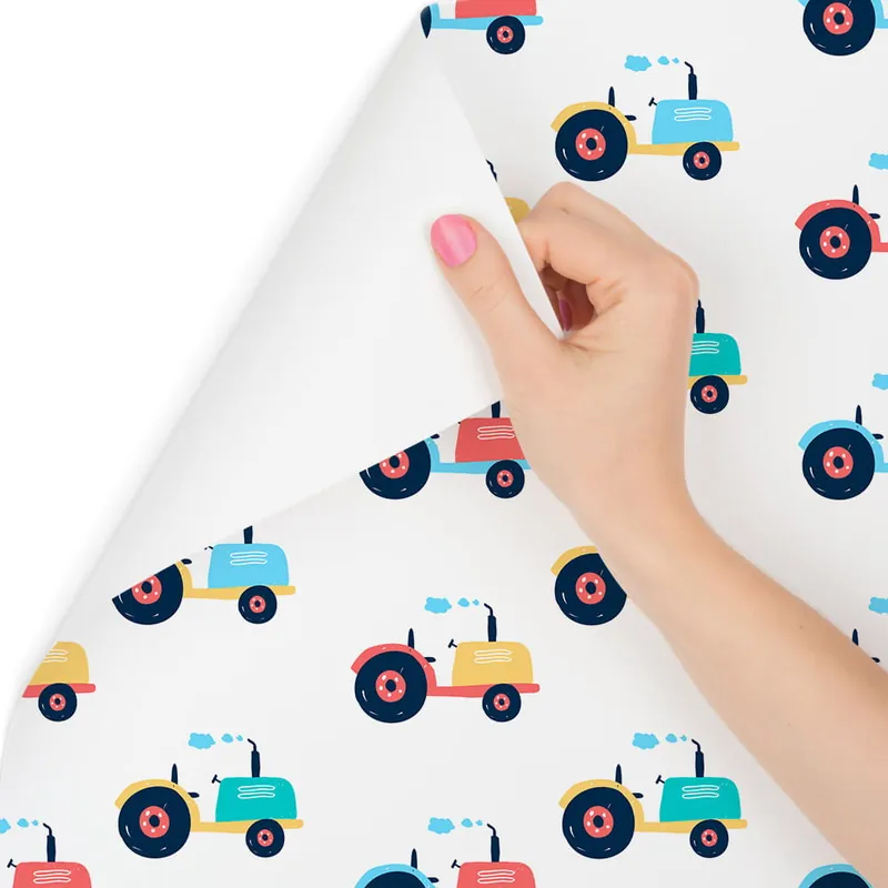Dostępne od ręki Tapeta Do Pokoju Dziecka Kolorowe Pojazdy