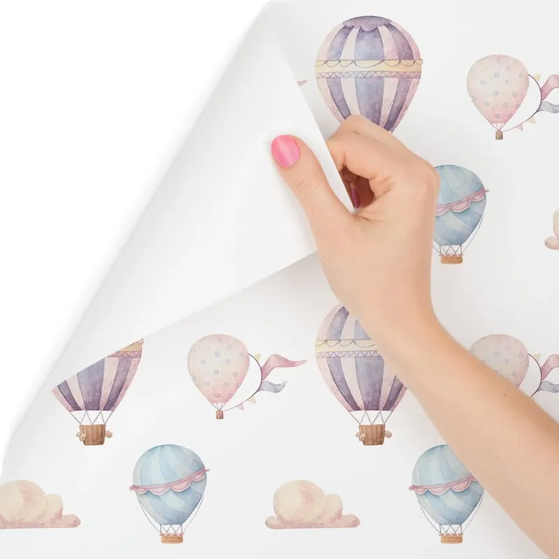 Dodaj do koszyka Tapeta Do Pokoju Dziecka, Pastelowe Balony, Chmury